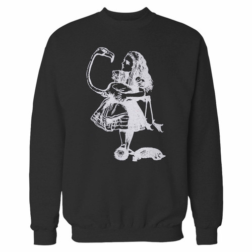 Your alice in wonderland were all mad here cheshire cat crewneck sweatshirt just got an update. This super comfortable and lighter weight crewneck will become your favorite go-to sweatshirt. The cozy spandex cuffs and waistband make this pill-resistant sweatshirt a fan favorite.And your group will look and feel their best in this premium ringspun cotton crew.