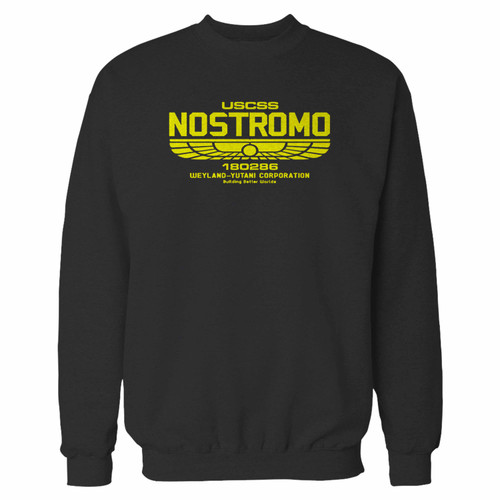 Your alien inspired uscss nostromo weyland yutani crewneck sweatshirt just got an update. This super comfortable and lighter weight crewneck will become your favorite go-to sweatshirt. The cozy spandex cuffs and waistband make this pill-resistant sweatshirt a fan favorite.And your group will look and feel their best in this premium ringspun cotton crew.