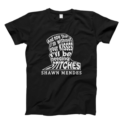Shawn Mendes Stitches Lyrics On Face Of Shawn Mendes Men T Shirt