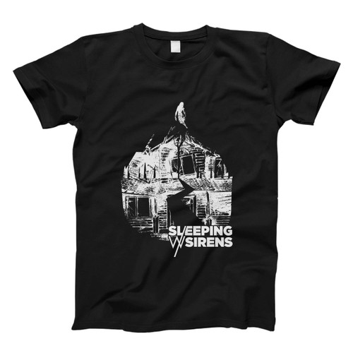 Sleeping With Sirens Logo Grayscale Black And White Men T Shirt