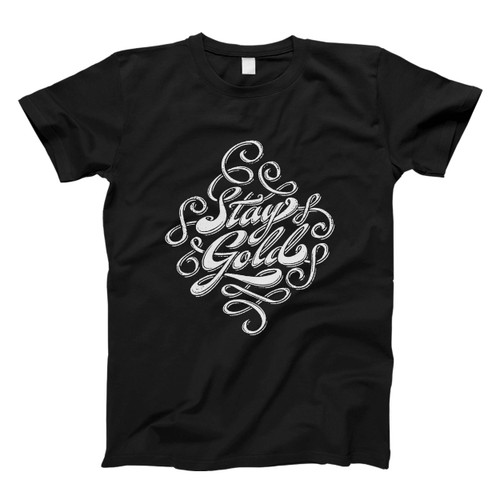 Stay Gold Motif Men T Shirt