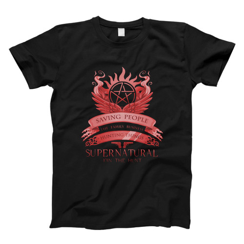 Supernatural Logo Wing Join The Hunt Men T Shirt