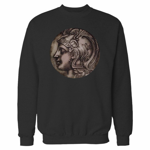 Your ancient coin of athena head crewneck sweatshirt just got an update. This super comfortable and lighter weight crewneck will become your favorite go-to sweatshirt. The cozy spandex cuffs and waistband make this pill-resistant sweatshirt a fan favorite.And your group will look and feel their best in this premium ringspun cotton crew.