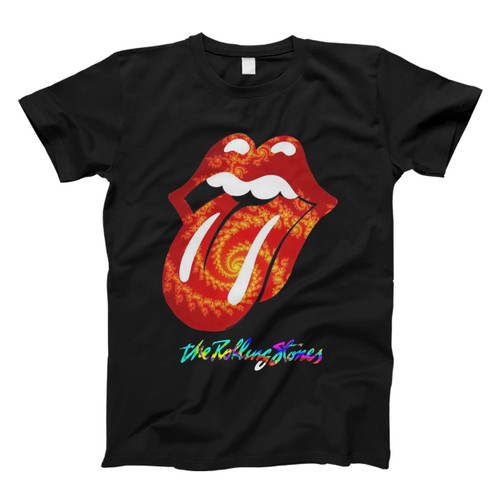 The Rolling Stones Psychedelic Logo With Title Men T Shirt The Rolling Stones Psychedelic Logo With Title Men T Shirt