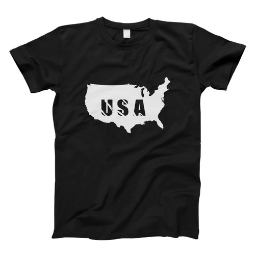 Usa Maps Silhouette Men T Shirt