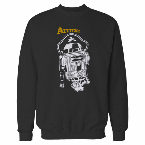 Your arrr2d2 star wars r2-d2 pirate crewneck sweatshirt just got an update. This super comfortable and lighter weight crewneck will become your favorite go-to sweatshirt. The cozy spandex cuffs and waistband make this pill-resistant sweatshirt a fan favorite.And your group will look and feel their best in this premium ringspun cotton crew.