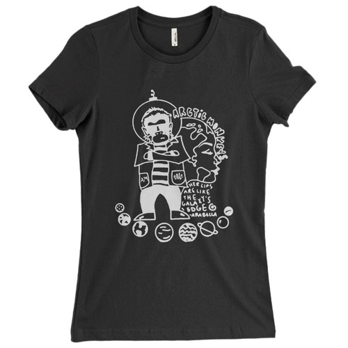 These are Arctic Monkeys Art Monkey Space Women T Shirt that are cute tied to the side or paired with a cardigan or jacket for a more styled look. So comfy and classic, they are sure to make your vacation extra magical.