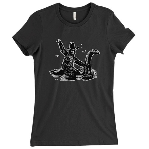 These are Bigfoot Riding On Nessie Women T Shirt that are cute tied to the side or paired with a cardigan or jacket for a more styled look. So comfy and classic, they are sure to make your vacation extra magical.