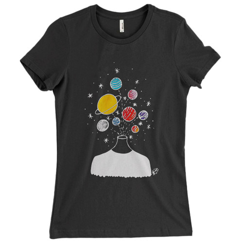 These are Custom Minimalist Popping Planets Women T Shirt that are cute tied to the side or paired with a cardigan or jacket for a more styled look. So comfy and classic, they are sure to make your vacation extra magical.
