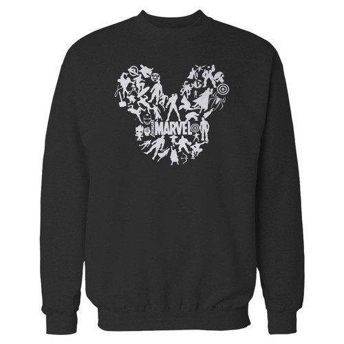 Your avengers mickey face marvel comics crewneck sweatshirt just got an update. This super comfortable and lighter weight crewneck will become your favorite go-to sweatshirt. The cozy spandex cuffs and waistband make this pill-resistant sweatshirt a fan favorite.And your group will look and feel their best in this premium ringspun cotton crew.