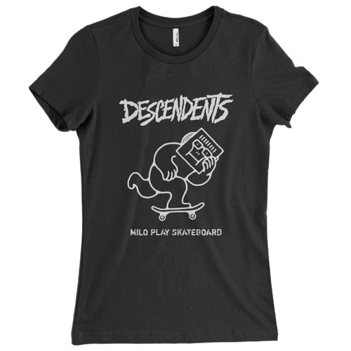 These are Descendents Milo Play Skateboard Women T Shirt that are cute tied to the side or paired with a cardigan or jacket for a more styled look. So comfy and classic, they are sure to make your vacation extra magical.