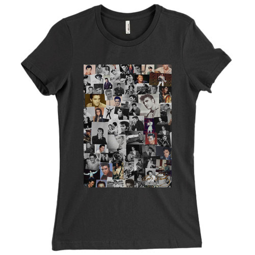These are Elvis Presley Photo Mozaik Women T Shirt that are cute tied to the side or paired with a cardigan or jacket for a more styled look. So comfy and classic, they are sure to make your vacation extra magical.