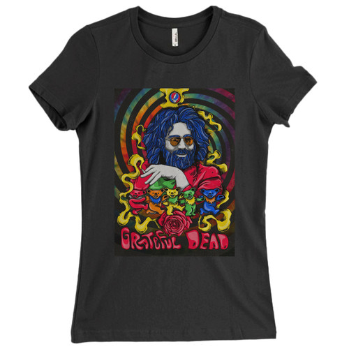 These are Grateful Dead Dancing Bear Cover Women T Shirt that are cute tied to the side or paired with a cardigan or jacket for a more styled look. So comfy and classic, they are sure to make your vacation extra magical.