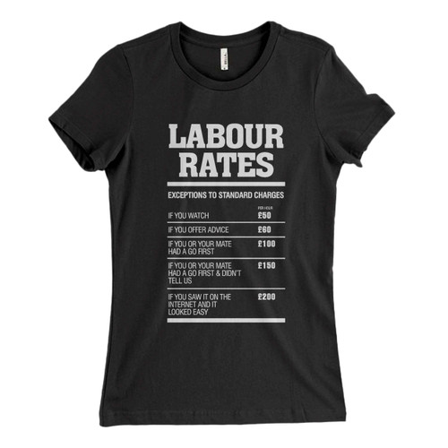 These are Labour Rates Mens Funny Women T Shirt that are cute tied to the side or paired with a cardigan or jacket for a more styled look. So comfy and classic, they are sure to make your vacation extra magical.