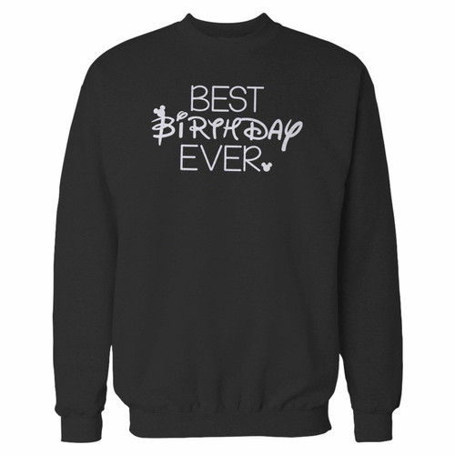 Your best birthday ever disney mickey mouse crewneck sweatshirt just got an update. This super comfortable and lighter weight crewneck will become your favorite go-to sweatshirt. The cozy spandex cuffs and waistband make this pill-resistant sweatshirt a fan favorite.And your group will look and feel their best in this premium ringspun cotton crew.
