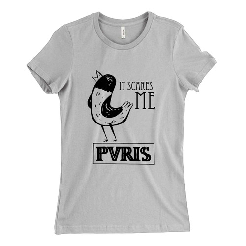 These are Pvris It Scares Me With Bird Women T Shirt that are cute tied to the side or paired with a cardigan or jacket for a more styled look. So comfy and classic, they are sure to make your vacation extra magical.