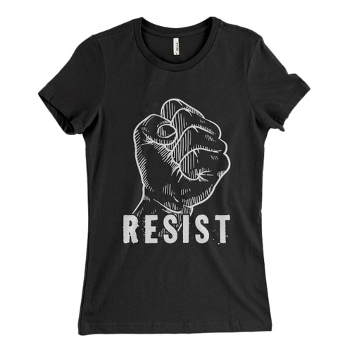 These are Resist Clenched Hand Women T Shirt that are cute tied to the side or paired with a cardigan or jacket for a more styled look. So comfy and classic, they are sure to make your vacation extra magical.