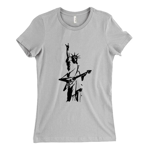 These are Statue Of Liberty Rock V Guitar Women T Shirt that are cute tied to the side or paired with a cardigan or jacket for a more styled look. So comfy and classic, they are sure to make your vacation extra magical.