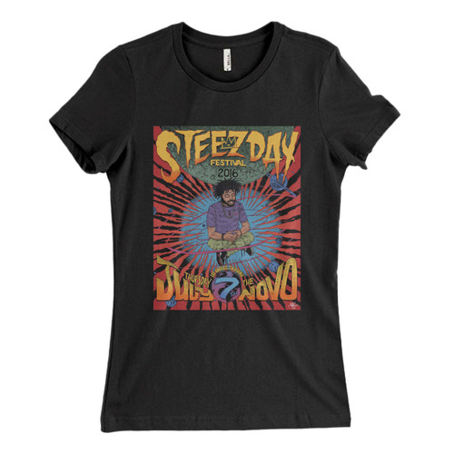 These are Steez Day Festival Poster Pro Era Asab Women T Shirt that are cute tied to the side or paired with a cardigan or jacket for a more styled look. So comfy and classic, they are sure to make your vacation extra magical.