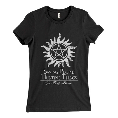 These are Supernatural Logo Saving People Women T Shirt that are cute tied to the side or paired with a cardigan or jacket for a more styled look. So comfy and classic, they are sure to make your vacation extra magical.