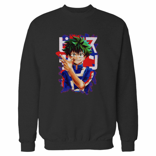 Your boku no my hero midoriya crewneck sweatshirt just got an update. This super comfortable and lighter weight crewneck will become your favorite go-to sweatshirt. The cozy spandex cuffs and waistband make this pill-resistant sweatshirt a fan favorite.And your group will look and feel their best in this premium ringspun cotton crew.