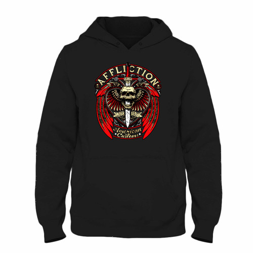 Was created with comfort in mind, this Afflection American Customs Skull Hoodie lighter weight is perfect for any activity. Teams and groups love this hoodie for its affordable price and variety of colors.