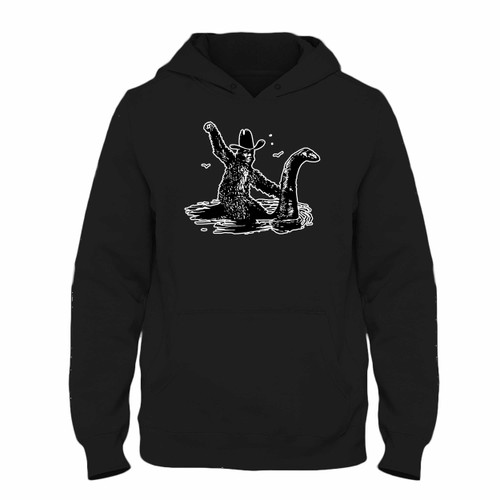 Was created with comfort in mind, this Bigfoot Riding On Nessie Hoodie lighter weight is perfect for any activity. Teams and groups love this hoodie for its affordable price and variety of colors.