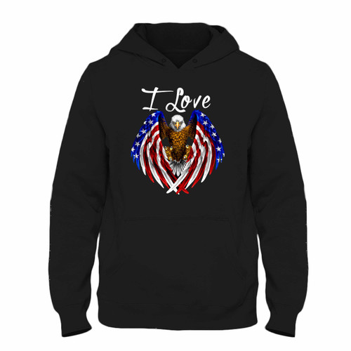Was created with comfort in mind, this I Love Eagle Usa Flag Hoodie lighter weight is perfect for any activity. Teams and groups love this hoodie for its affordable price and variety of colors.