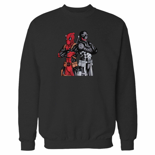 Your deadpool and venom marvel crewneck sweatshirt just got an update. This super comfortable and lighter weight crewneck will become your favorite go-to sweatshirt. The cozy spandex cuffs and waistband make this pill-resistant sweatshirt a fan favorite.And your group will look and feel their best in this premium ringspun cotton crew.