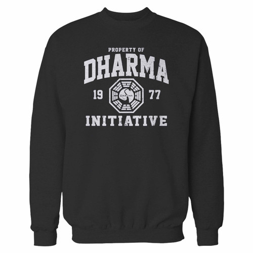 Your dharma initiative crewneck sweatshirt just got an update. This super comfortable and lighter weight crewneck will become your favorite go-to sweatshirt. The cozy spandex cuffs and waistband make this pill-resistant sweatshirt a fan favorite.And your group will look and feel their best in this premium ringspun cotton crew.
