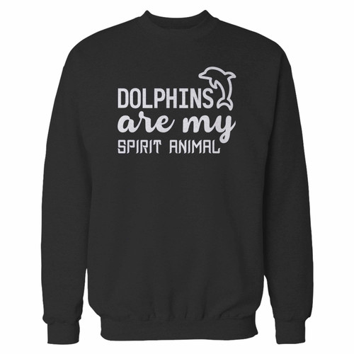 Your dolphins are my spirit animal crewneck sweatshirt just got an update. This super comfortable and lighter weight crewneck will become your favorite go-to sweatshirt. The cozy spandex cuffs and waistband make this pill-resistant sweatshirt a fan favorite.And your group will look and feel their best in this premium ringspun cotton crew.