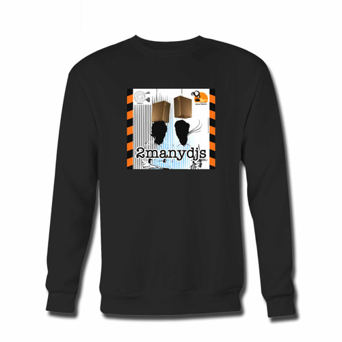 Your 2manydjs Orange Poster Crewneck Sweatshirt just got an update. This super comfortable and lighter weight crewneck will become your favorite go-to sweatshirt. The cozy spandex cuffs and waistband make this pill-resistant sweatshirt a fan favorite.And your group will look and feel their best in this premium ringspun cotton crew.