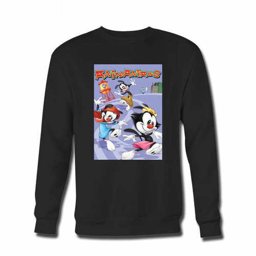 Your Animaniacs Cover Crewneck Sweatshirt just got an update. This super comfortable and lighter weight crewneck will become your favorite go-to sweatshirt. The cozy spandex cuffs and waistband make this pill-resistant sweatshirt a fan favorite.And your group will look and feel their best in this premium ringspun cotton crew.
