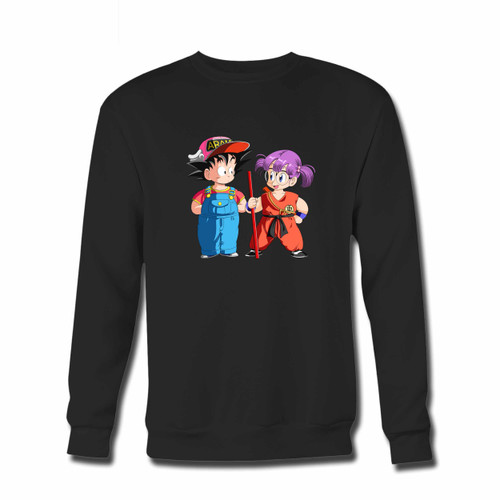 Your Arale And Son Goku Child Crewneck Sweatshirt just got an update. This super comfortable and lighter weight crewneck will become your favorite go-to sweatshirt. The cozy spandex cuffs and waistband make this pill-resistant sweatshirt a fan favorite.And your group will look and feel their best in this premium ringspun cotton crew.