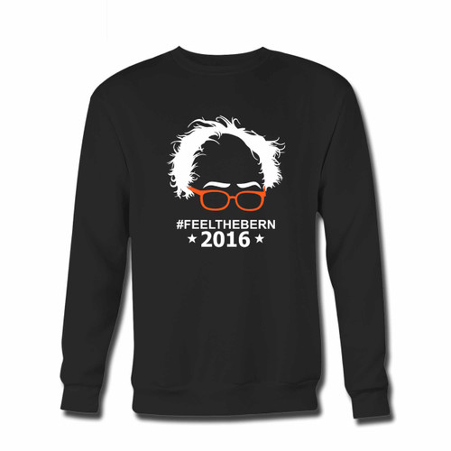 Your Bernie Sanders Feel The Bern 2016 Crewneck Sweatshirt just got an update. This super comfortable and lighter weight crewneck will become your favorite go-to sweatshirt. The cozy spandex cuffs and waistband make this pill-resistant sweatshirt a fan favorite.And your group will look and feel their best in this premium ringspun cotton crew.