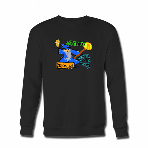 Your Bitcoin Wizard Magic Internet Money Crewneck Sweatshirt just got an update. This super comfortable and lighter weight crewneck will become your favorite go-to sweatshirt. The cozy spandex cuffs and waistband make this pill-resistant sweatshirt a fan favorite.And your group will look and feel their best in this premium ringspun cotton crew.