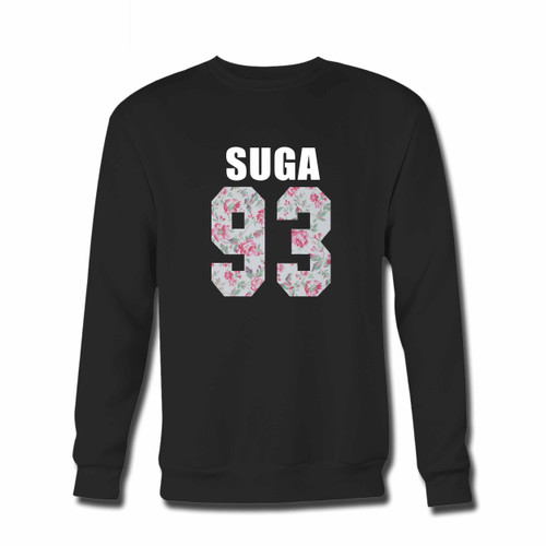 Your Bts Suga Crewneck Sweatshirt just got an update. This super comfortable and lighter weight crewneck will become your favorite go-to sweatshirt. The cozy spandex cuffs and waistband make this pill-resistant sweatshirt a fan favorite.And your group will look and feel their best in this premium ringspun cotton crew.