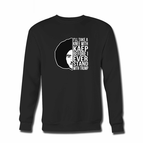 Your Colin Kaepernick I Will Take A Knee With Kaep Anti Trump Crewneck Sweatshirt just got an update. This super comfortable and lighter weight crewneck will become your favorite go-to sweatshirt. The cozy spandex cuffs and waistband make this pill-resistant sweatshirt a fan favorite.And your group will look and feel their best in this premium ringspun cotton crew.