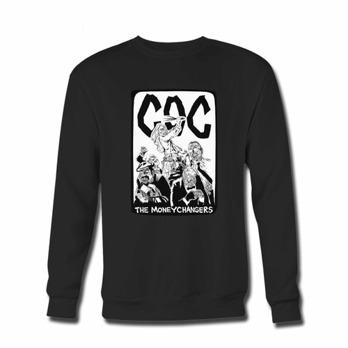 Your Corrosion Of Conformity The Moneychangers Detail Crewneck Sweatshirt just got an update. This super comfortable and lighter weight crewneck will become your favorite go-to sweatshirt. The cozy spandex cuffs and waistband make this pill-resistant sweatshirt a fan favorite.And your group will look and feel their best in this premium ringspun cotton crew.