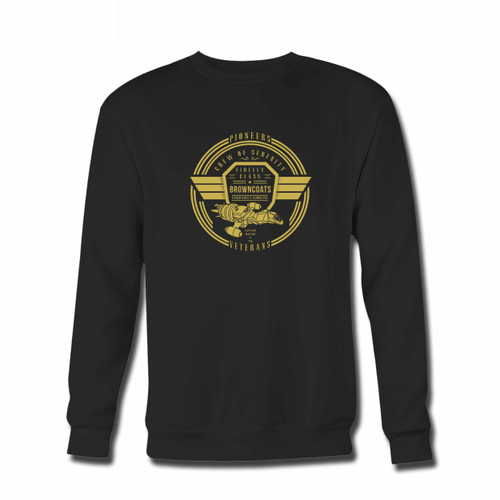 Your Crew Of Serenity Firefly Crewneck Sweatshirt just got an update. This super comfortable and lighter weight crewneck will become your favorite go-to sweatshirt. The cozy spandex cuffs and waistband make this pill-resistant sweatshirt a fan favorite.And your group will look and feel their best in this premium ringspun cotton crew.