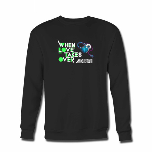 Your David Guetta When Love Take Over Crewneck Sweatshirt just got an update. This super comfortable and lighter weight crewneck will become your favorite go-to sweatshirt. The cozy spandex cuffs and waistband make this pill-resistant sweatshirt a fan favorite.And your group will look and feel their best in this premium ringspun cotton crew.