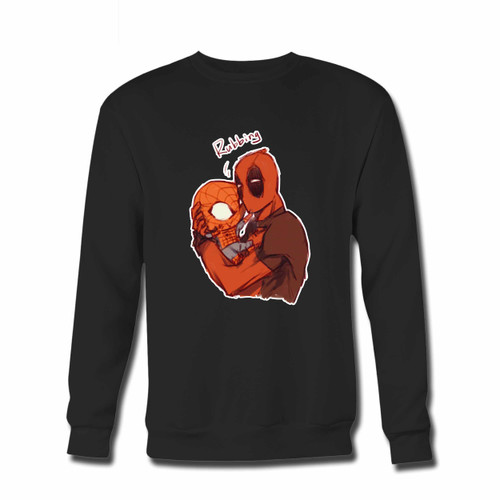 Your Deadpool Rubbing Spiderman Hugging Funny Crewneck Sweatshirt just got an update. This super comfortable and lighter weight crewneck will become your favorite go-to sweatshirt. The cozy spandex cuffs and waistband make this pill-resistant sweatshirt a fan favorite.And your group will look and feel their best in this premium ringspun cotton crew.