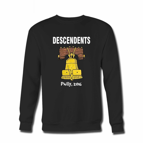 Your Descendents Philly Crewneck Sweatshirt just got an update. This super comfortable and lighter weight crewneck will become your favorite go-to sweatshirt. The cozy spandex cuffs and waistband make this pill-resistant sweatshirt a fan favorite.And your group will look and feel their best in this premium ringspun cotton crew.