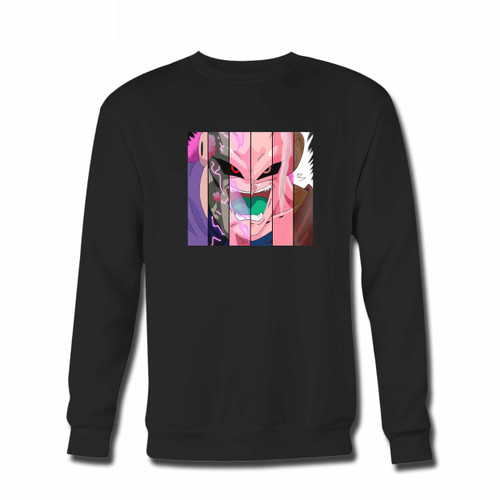 Your Dragonball Majin Buu Crewneck Sweatshirt just got an update. This super comfortable and lighter weight crewneck will become your favorite go-to sweatshirt. The cozy spandex cuffs and waistband make this pill-resistant sweatshirt a fan favorite.And your group will look and feel their best in this premium ringspun cotton crew.
