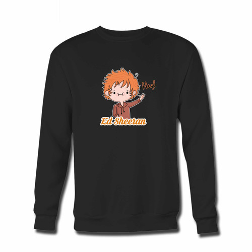 Your Ed Sheeran Cartoon Hey Crewneck Sweatshirt just got an update. This super comfortable and lighter weight crewneck will become your favorite go-to sweatshirt. The cozy spandex cuffs and waistband make this pill-resistant sweatshirt a fan favorite.And your group will look and feel their best in this premium ringspun cotton crew.