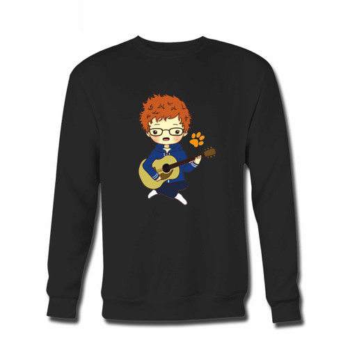 Your Ed Sheeran Cartoon With His Guitar Crewneck Sweatshirt just got an update. This super comfortable and lighter weight crewneck will become your favorite go-to sweatshirt. The cozy spandex cuffs and waistband make this pill-resistant sweatshirt a fan favorite.And your group will look and feel their best in this premium ringspun cotton crew.