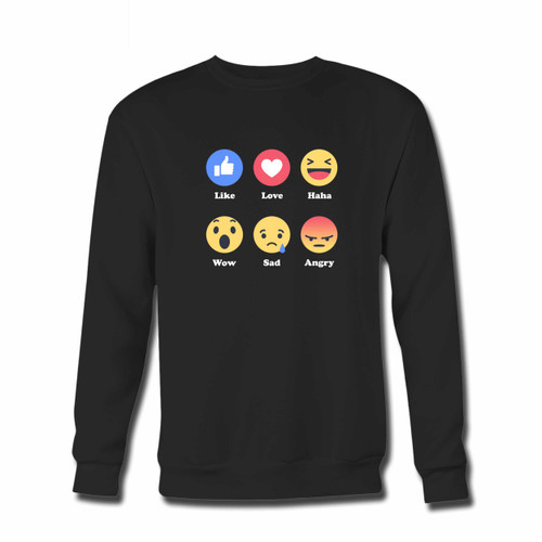 Your Facebook Like Emoticon Crewneck Sweatshirt just got an update. This super comfortable and lighter weight crewneck will become your favorite go-to sweatshirt. The cozy spandex cuffs and waistband make this pill-resistant sweatshirt a fan favorite.And your group will look and feel their best in this premium ringspun cotton crew.