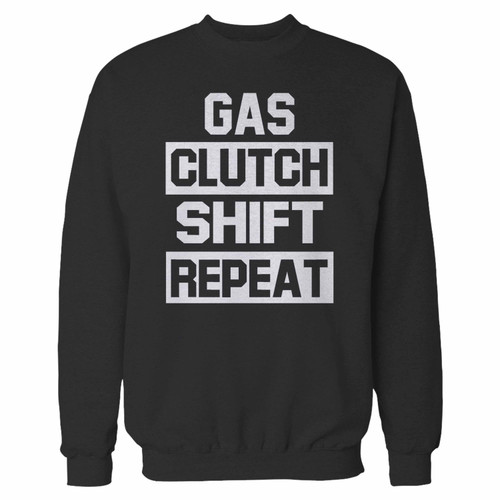 Your gas clutch shift repeat crewneck sweatshirt just got an update. This super comfortable and lighter weight crewneck will become your favorite go-to sweatshirt. The cozy spandex cuffs and waistband make this pill-resistant sweatshirt a fan favorite.And your group will look and feel their best in this premium ringspun cotton crew.