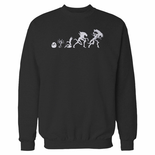 Your giger alien prometheus aliens movie face hugger queen egg evolution crewneck sweatshirt just got an update. This super comfortable and lighter weight crewneck will become your favorite go-to sweatshirt. The cozy spandex cuffs and waistband make this pill-resistant sweatshirt a fan favorite.And your group will look and feel their best in this premium ringspun cotton crew.