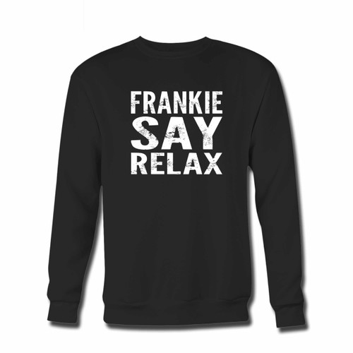 Your Frankie Say Relax Funny Soft Ladies Crewneck Sweatshirt just got an update. This super comfortable and lighter weight crewneck will become your favorite go-to sweatshirt. The cozy spandex cuffs and waistband make this pill-resistant sweatshirt a fan favorite.And your group will look and feel their best in this premium ringspun cotton crew.